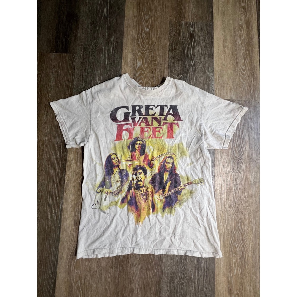 Greta Van Fleet Graphic Band Tee Unisex Medium White Short Sleeve Rock Shirt